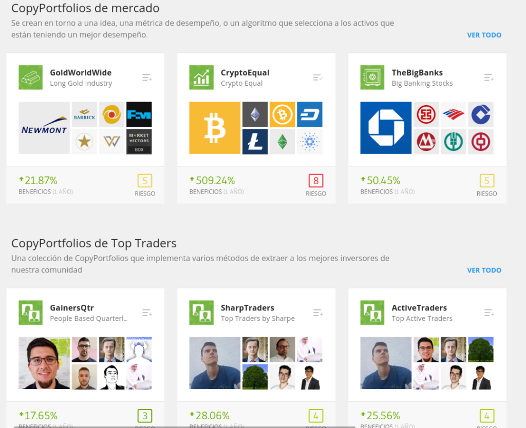 CopyPortfolios eToro