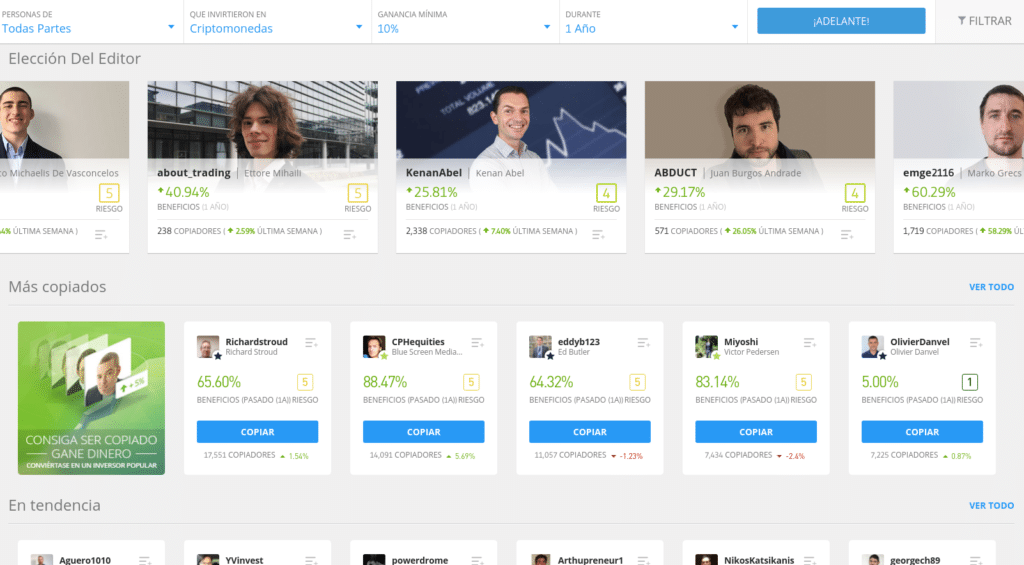 Social trading eToro