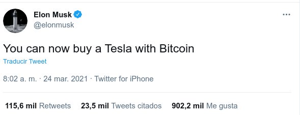 Comprar Tesla con Bitcoin USA
