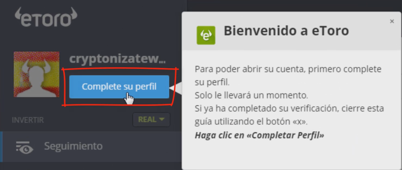 Captura pantalla etoro procedimiento para comprar criptodivisas con Paypal